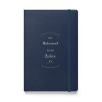 Dunkelblaues Hardcover-Notizbuch „Mein Ruhestand hat freie Zeilen“ mit heller Schrift und goldfarbenen Details