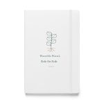 Weißes botanisches Hardcover-Notizbuch „Wurzel für Wurzel, Zeile für Zeile“ mit grüner Linienzeichnung