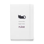 Weißes Hardcover-Notizbuch „Zwischen Pfoten liegen meine Pläne“, Vorderseite