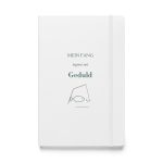 Weißes Hardcover-Notizbuch „Mein Fang beginnt mit Geduld“, Vorderseite